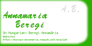 annamaria beregi business card